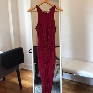 Maroon high low dress